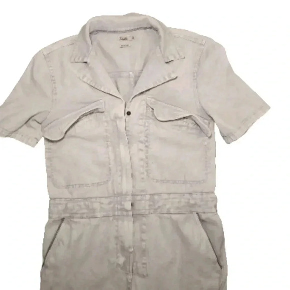 Faherty Womens Light Wash Denim Blythe Short Sleeve Jumpsuit XS - Picture 7 of 16